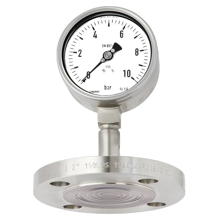 đồng hồ đo áp suất màng kiểu kết nối mặt bích