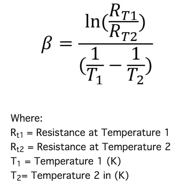 cách tính hệ số beta cảm biến nhiệt độ NTC