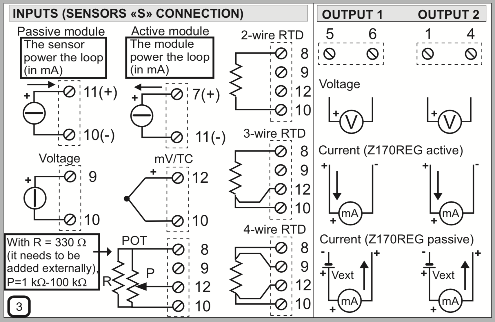 kết nối input output bộ chuyển đổi nhiệt độ 2 kênh z170reg-1