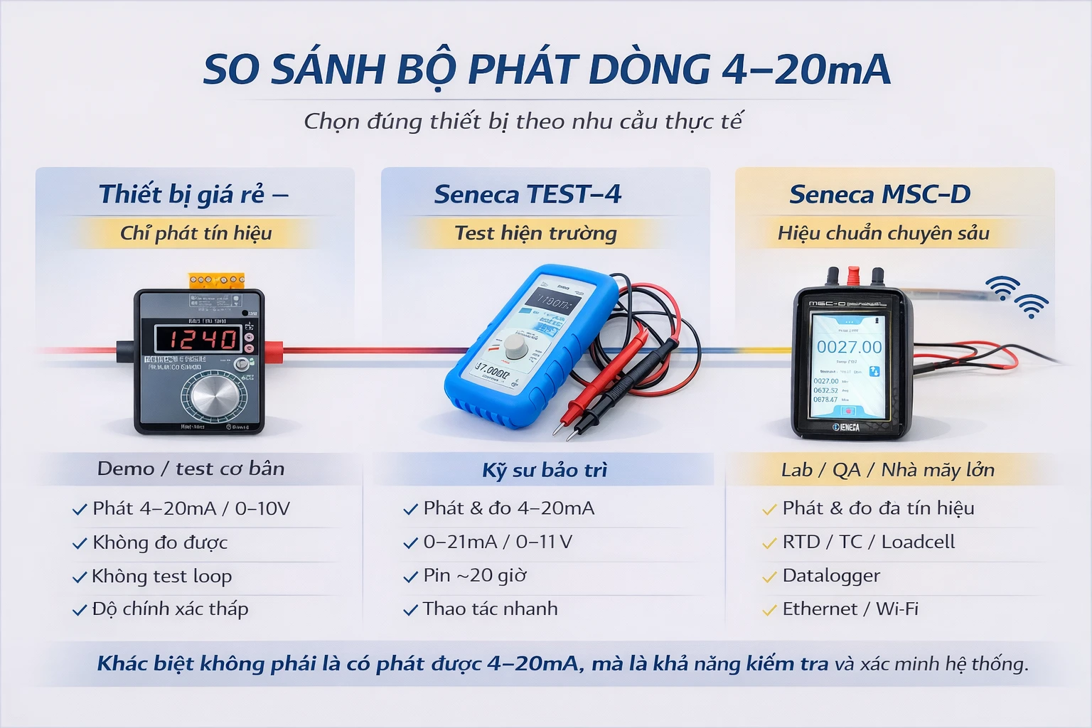Các bộ phát dòng 4-20mA phổ biến nhất