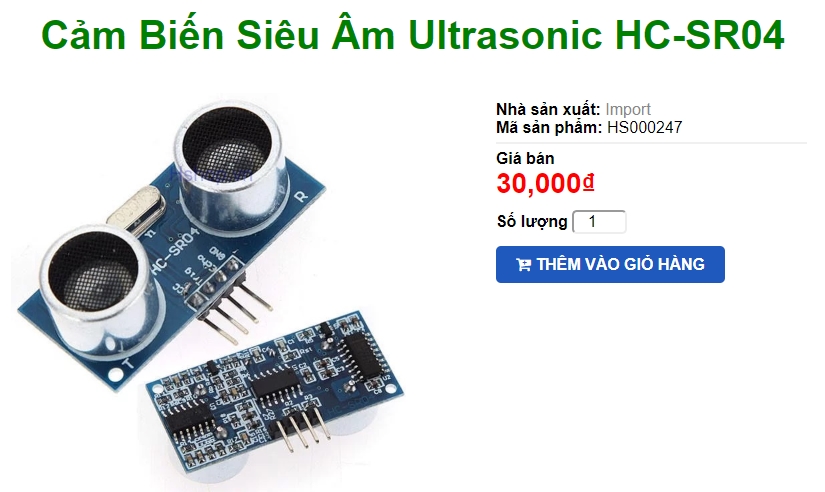 Giá tham khảo cảm biến siêu âm HC-SR04