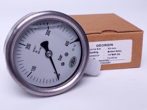 Đồng hồ đo áp suất 0-400 bar chân đứng