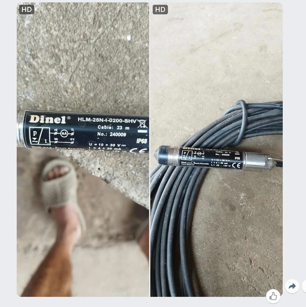 Cảm biến áp suất thuỷ tĩnh HLM-25N đo mức hoá chất dạng thả chìm