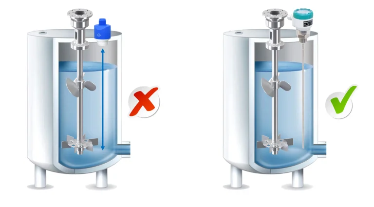 Chọn cảm biến đo mức cho bồn có cánh khuấy