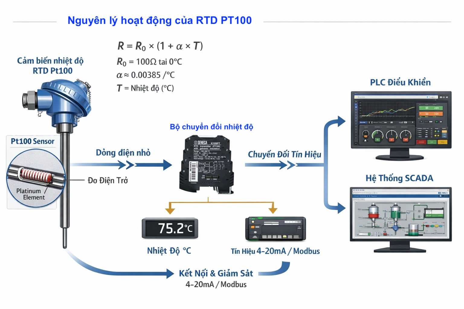 Nguyên lý hoạt động RTD PT100