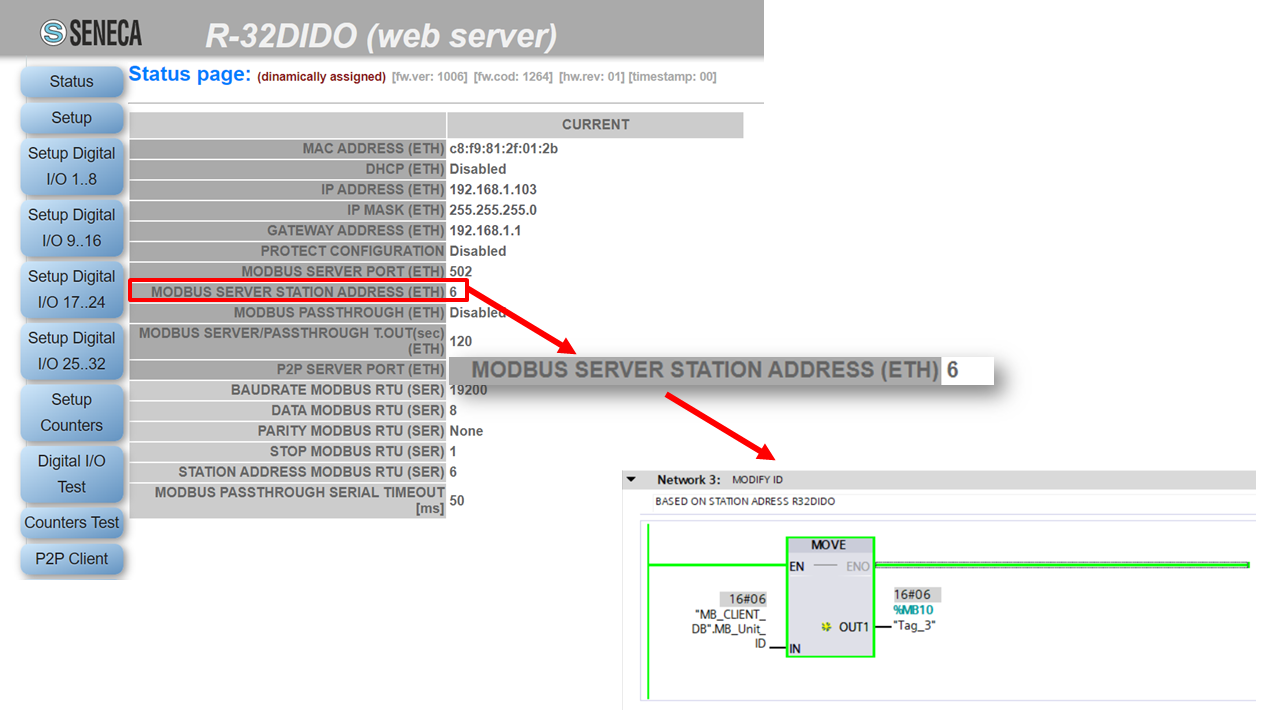 Modify MB_Unit_ID theo ID Server của R-32DIDO
