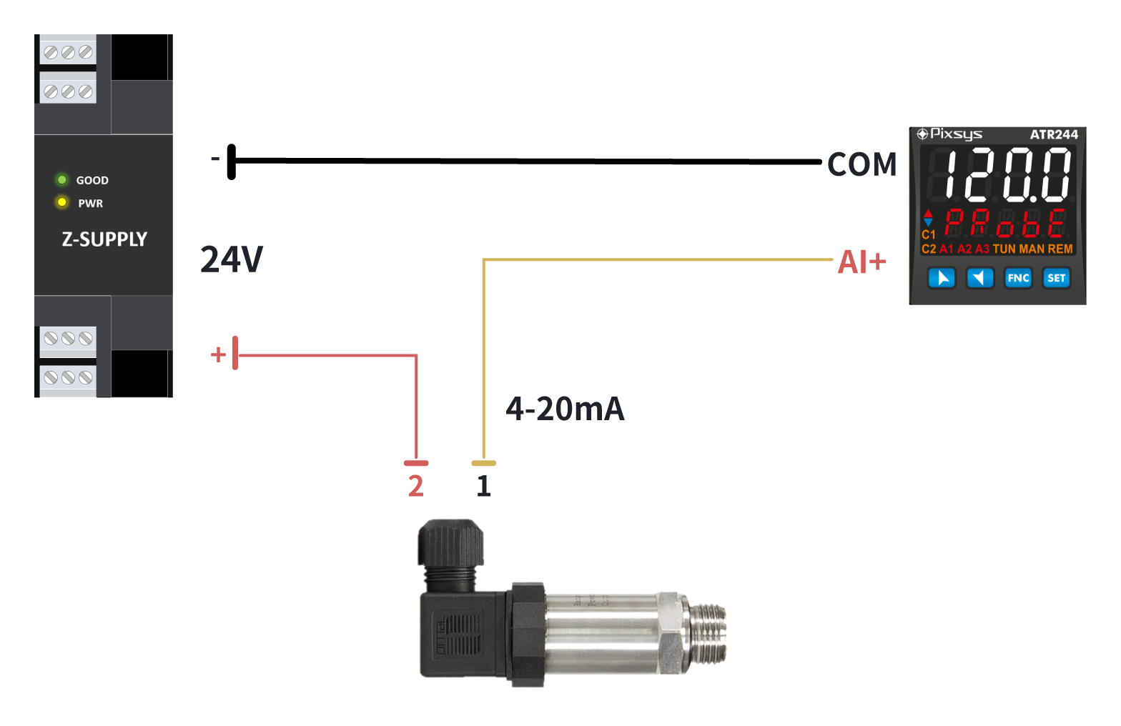 Sơ đồ kết nối cảm biến áp suất PPS-10BR-513A1