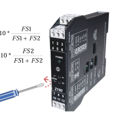 Sử dụng tua vít hiệu chỉnh SPAN IN1 IN2 và công thức