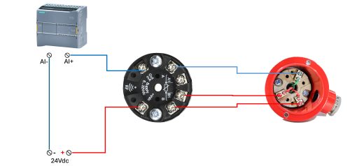 Kết nối 2000.35.015 với Pt100 3 dây