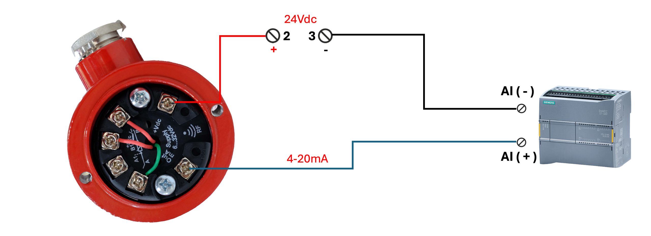 Đấu dây Pt100 với 2000.35.015 vào PLC