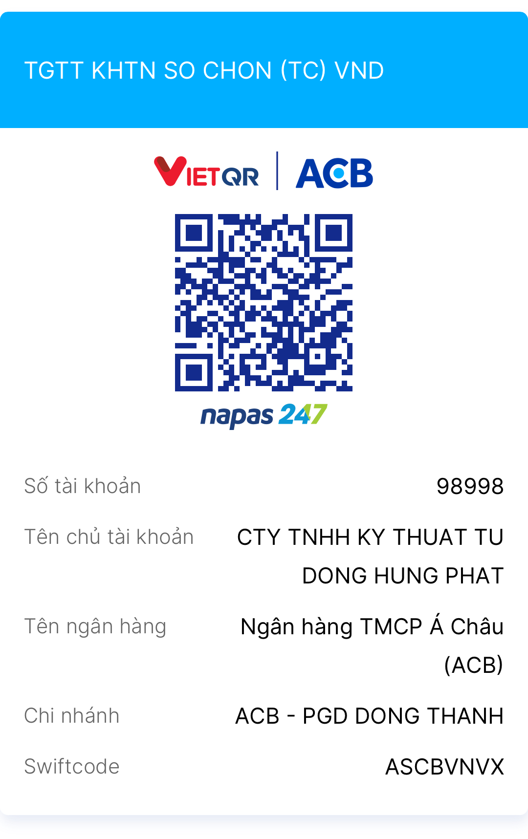 QR Code 98998 Hung Phat