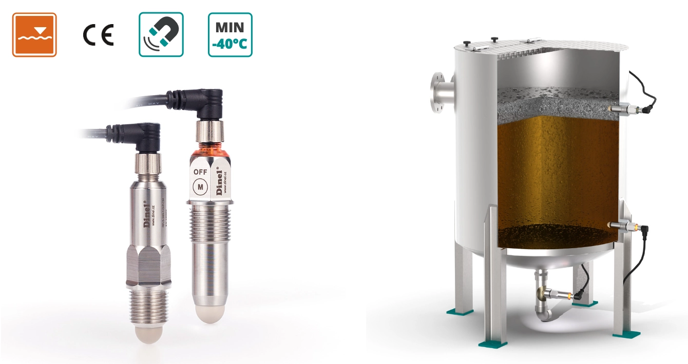 Cảm biến tần số báo mức cho chất lỏng có bọt, chất kết dính