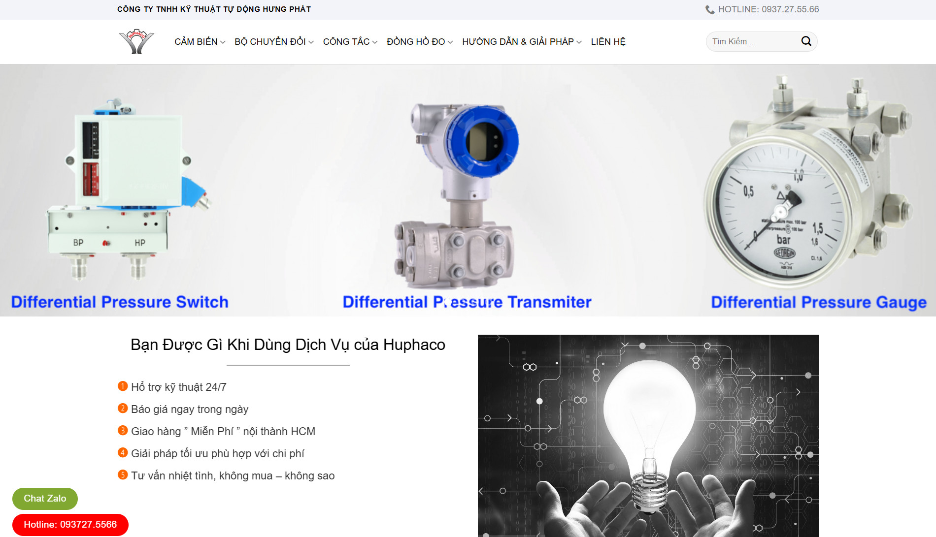 Huphaco - Giải pháp cảm biến nhiệt độ và tự động hóa công nghiệp hàng đầu