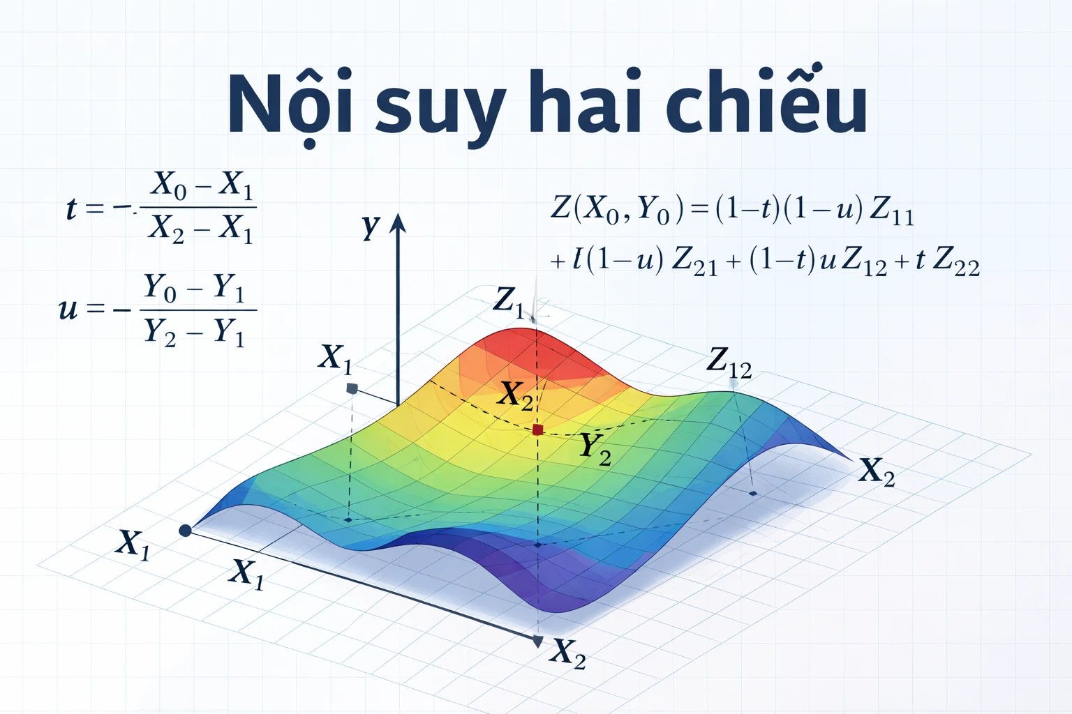 Hướng dẫn công thức nội suy 2 chiều trong Excel cho kỹ thuật