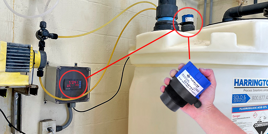Ứng dụng quy đổi tín hiệu 4-20mA từ cảm biến siêu âm đo mức nước trong bồn chứa