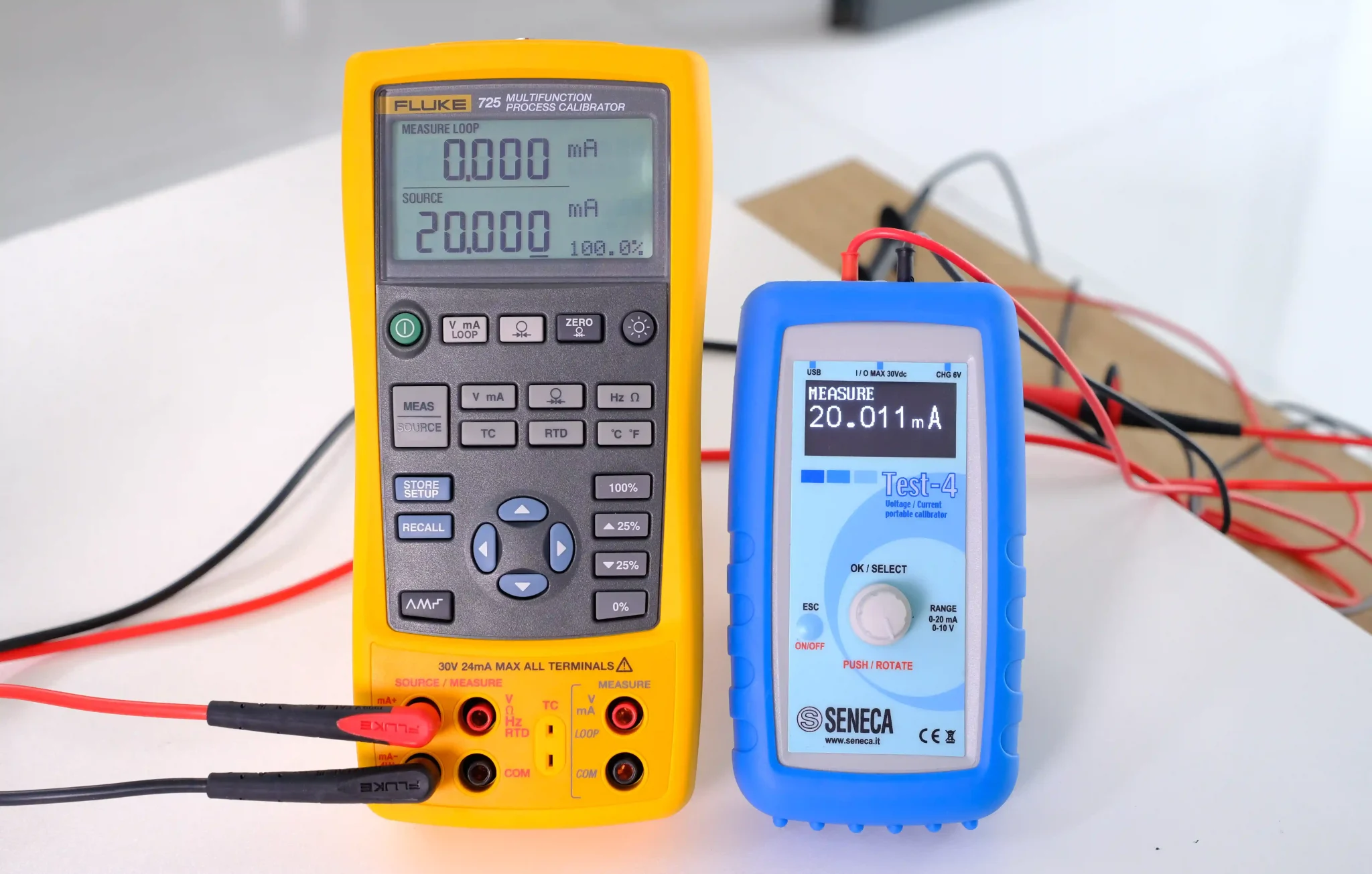 Fluke 725 phát 20.000mA, TEST-4 đo được 12.011mA