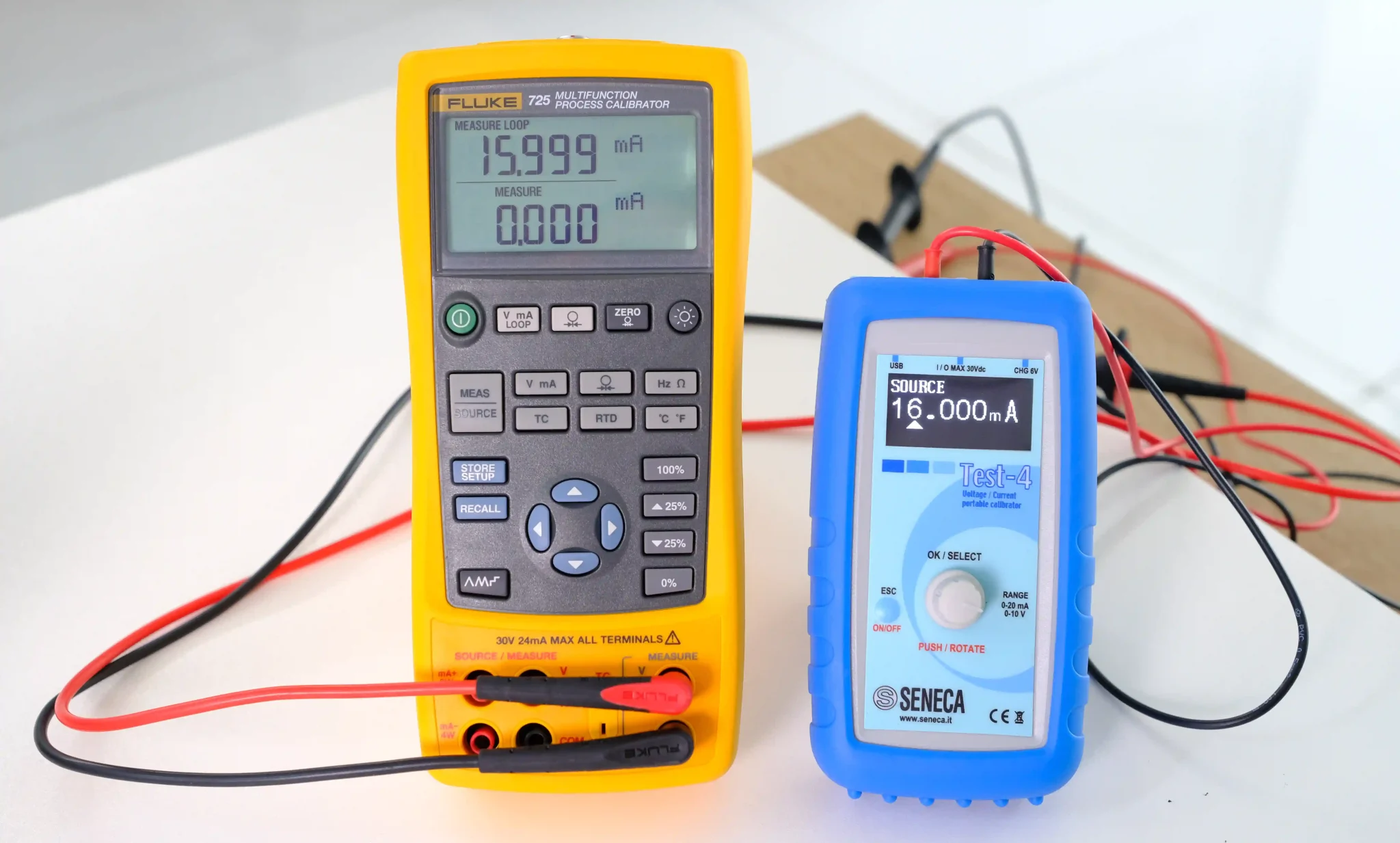 TEST-4 phát tín hiệu 16mA - Fluke 725 nhận 15.999mA