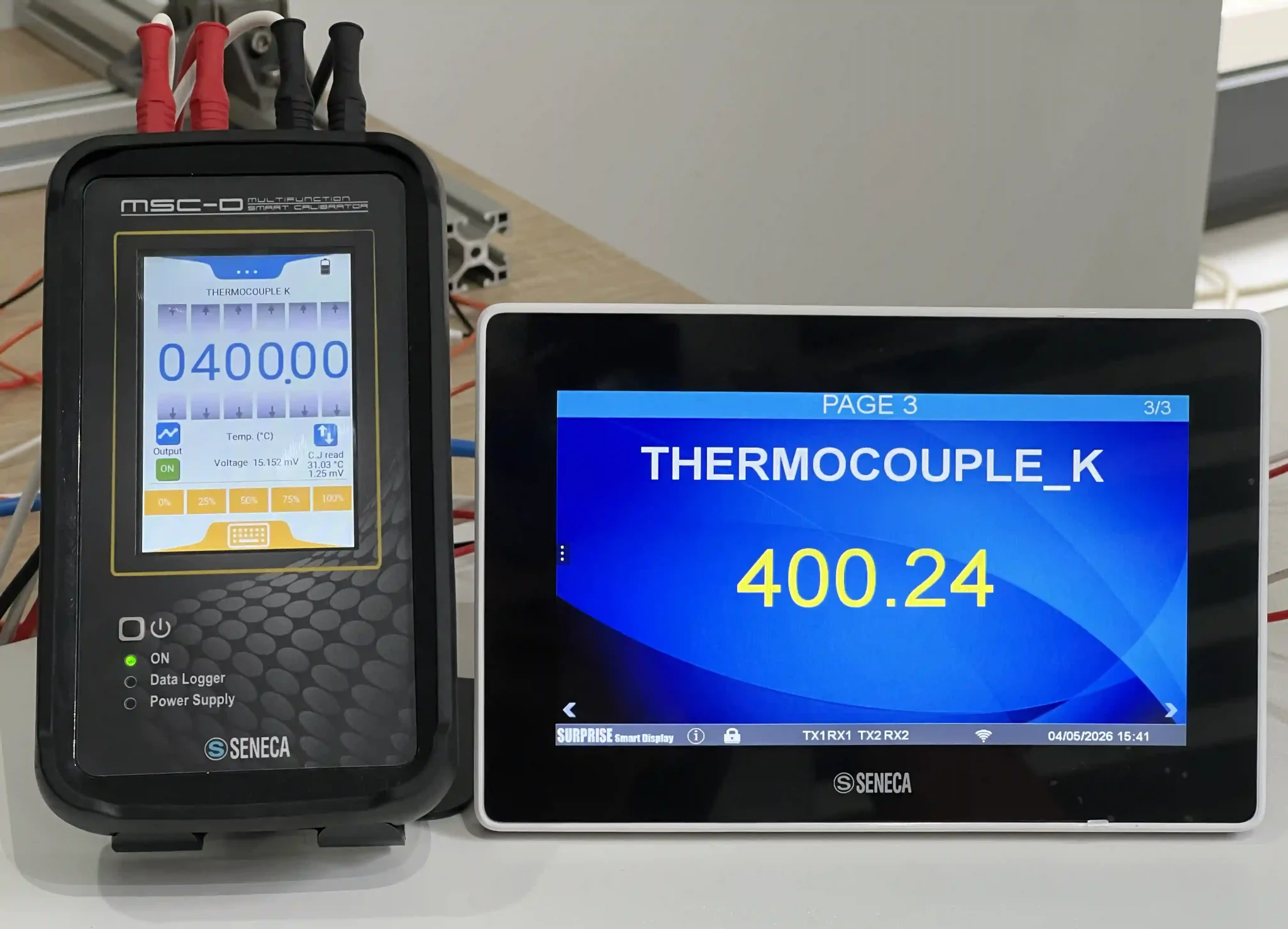 MSC-D giả lập tín hiệu nhiệt độ Thermocouple K tại 400oC