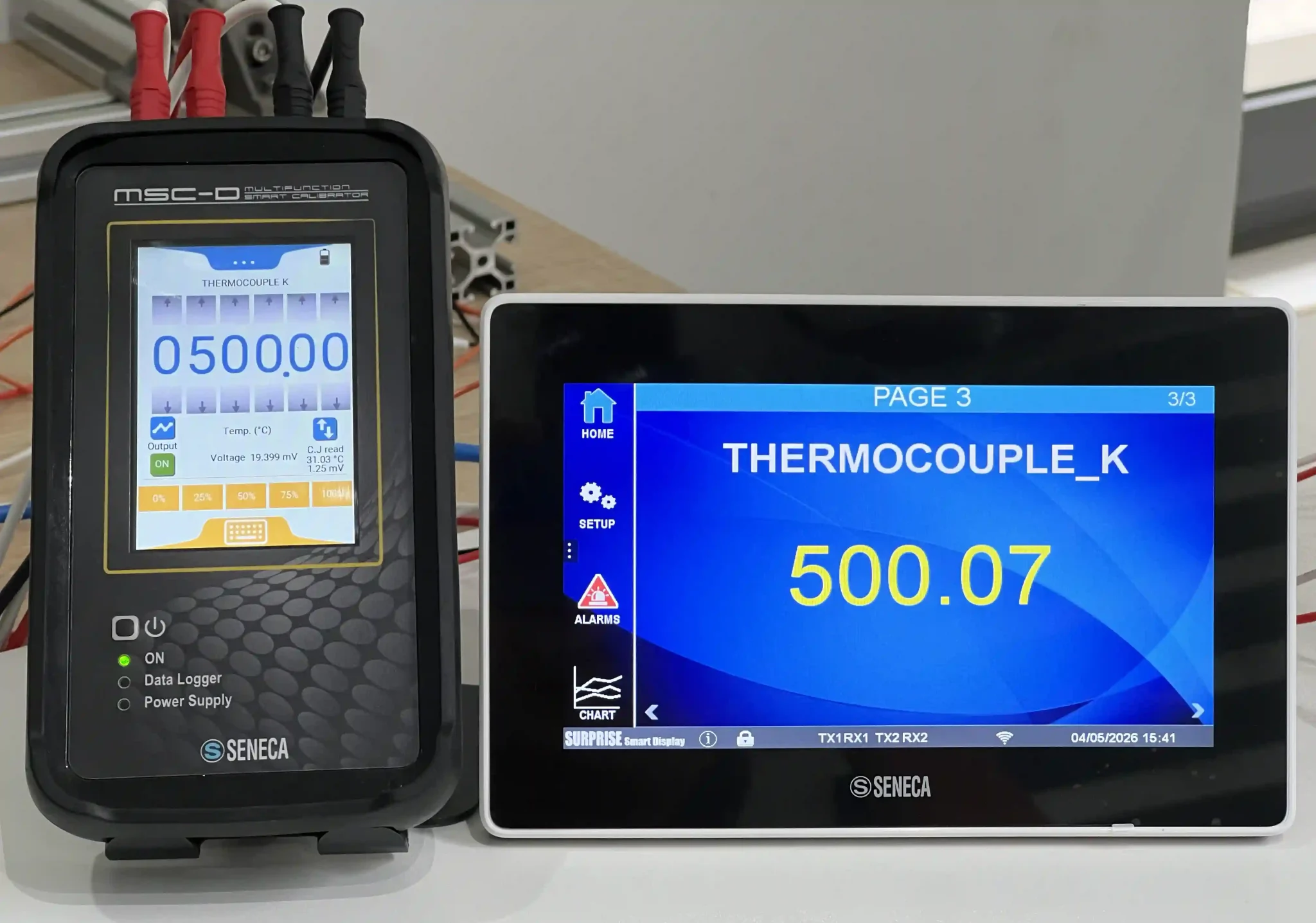 MSC-D giả lập tín hiệu nhiệt độ Thermocouple K tại 500oC
