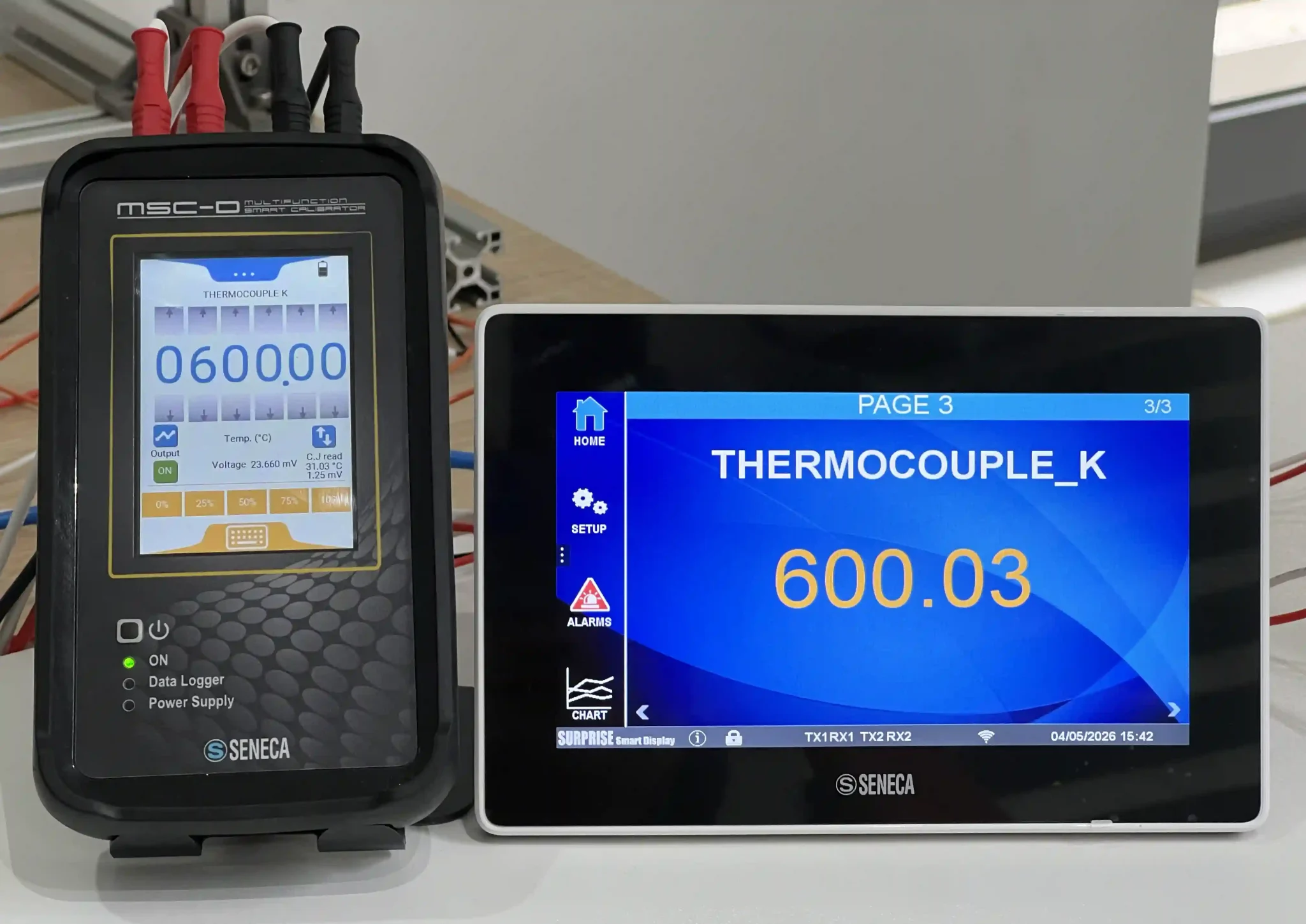 MSC-D giả lập tín hiệu nhiệt độ Thermocouple K tại 600oC