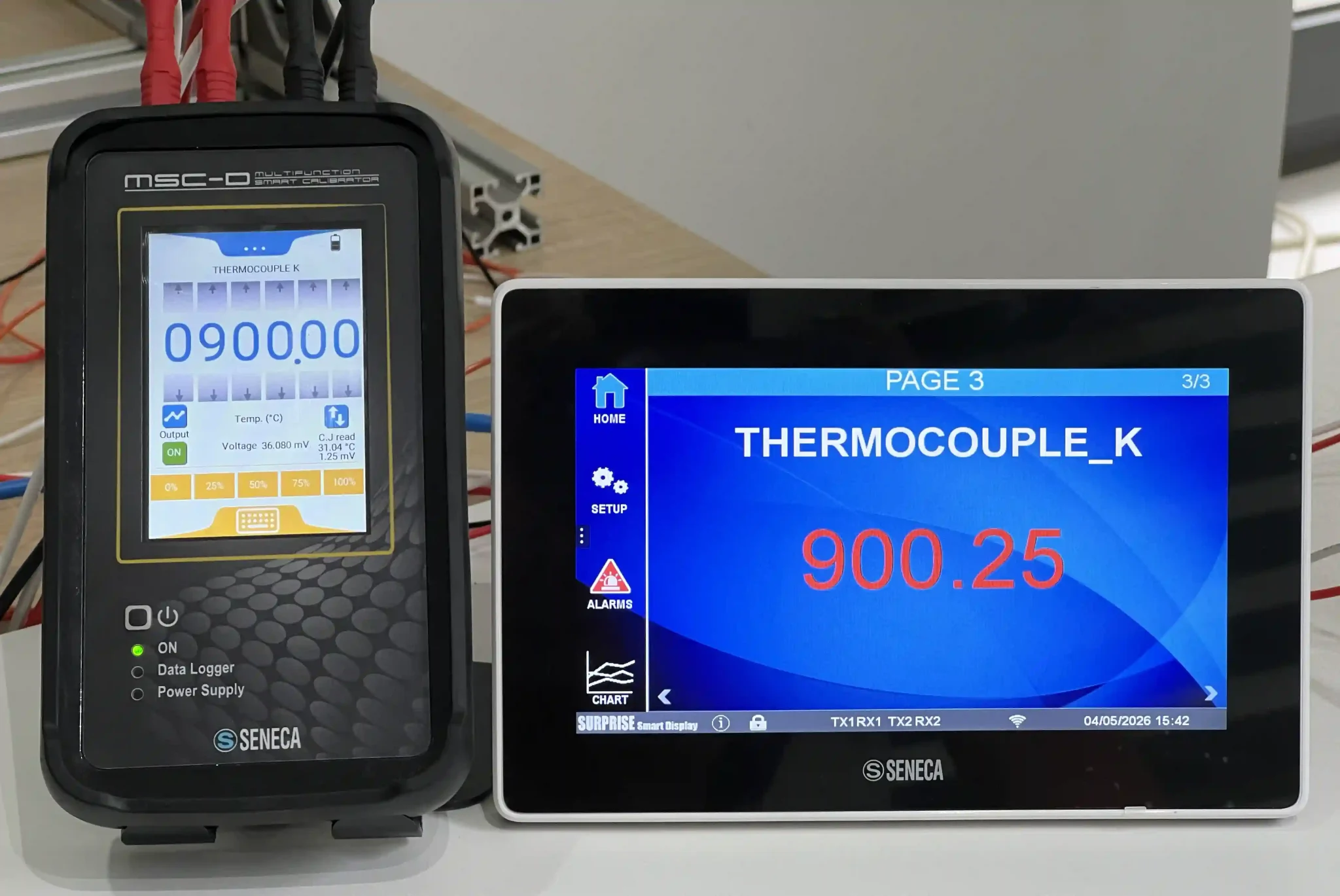 MSC-D giả lập tín hiệu Thermocouple K tại 900oC