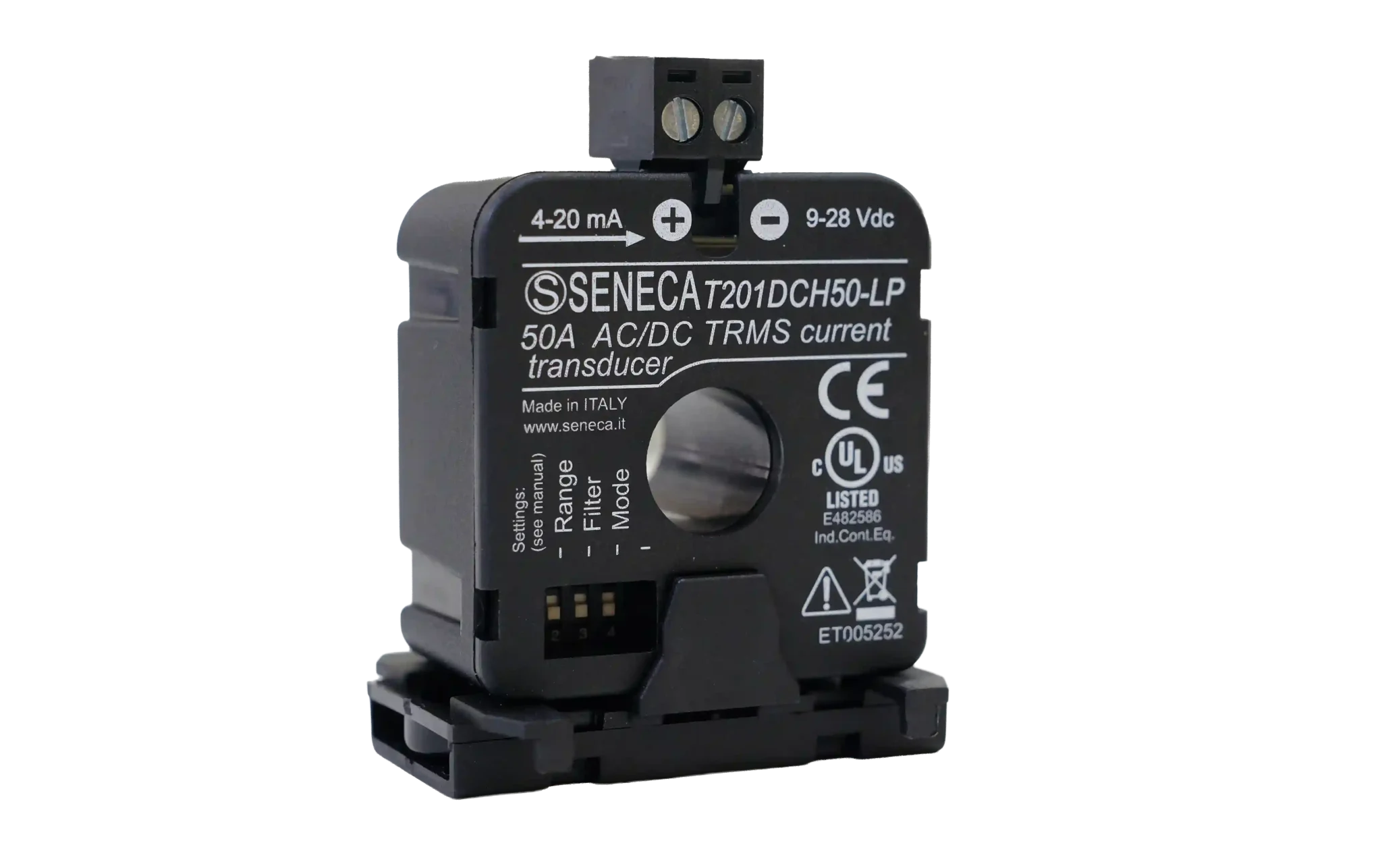 Cảm biến dòng điện 0-50A Seneca T201DCH50-LP